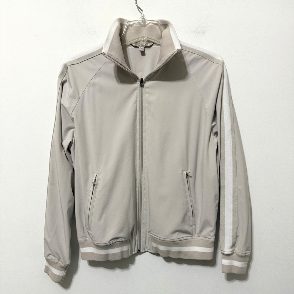 Athleta Sprint Track Jacket S Varsity Zip‎ Front Windbreaker Active Mock Neck